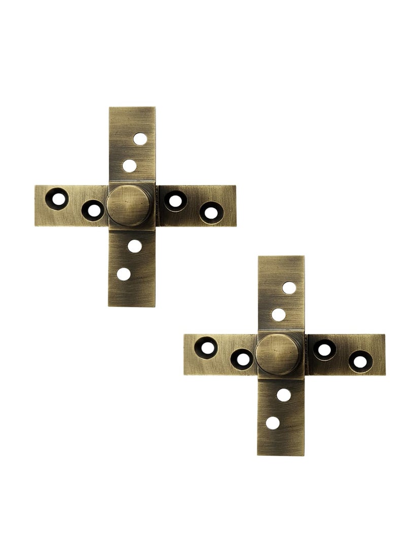 Adonai Hardware Adonai Hardware Azekah 360 Degree Rotation Brass Pivot Hinge 290 Antique Brass Central Axis Supplied as 2 Pieces per Pack  - Image 1
