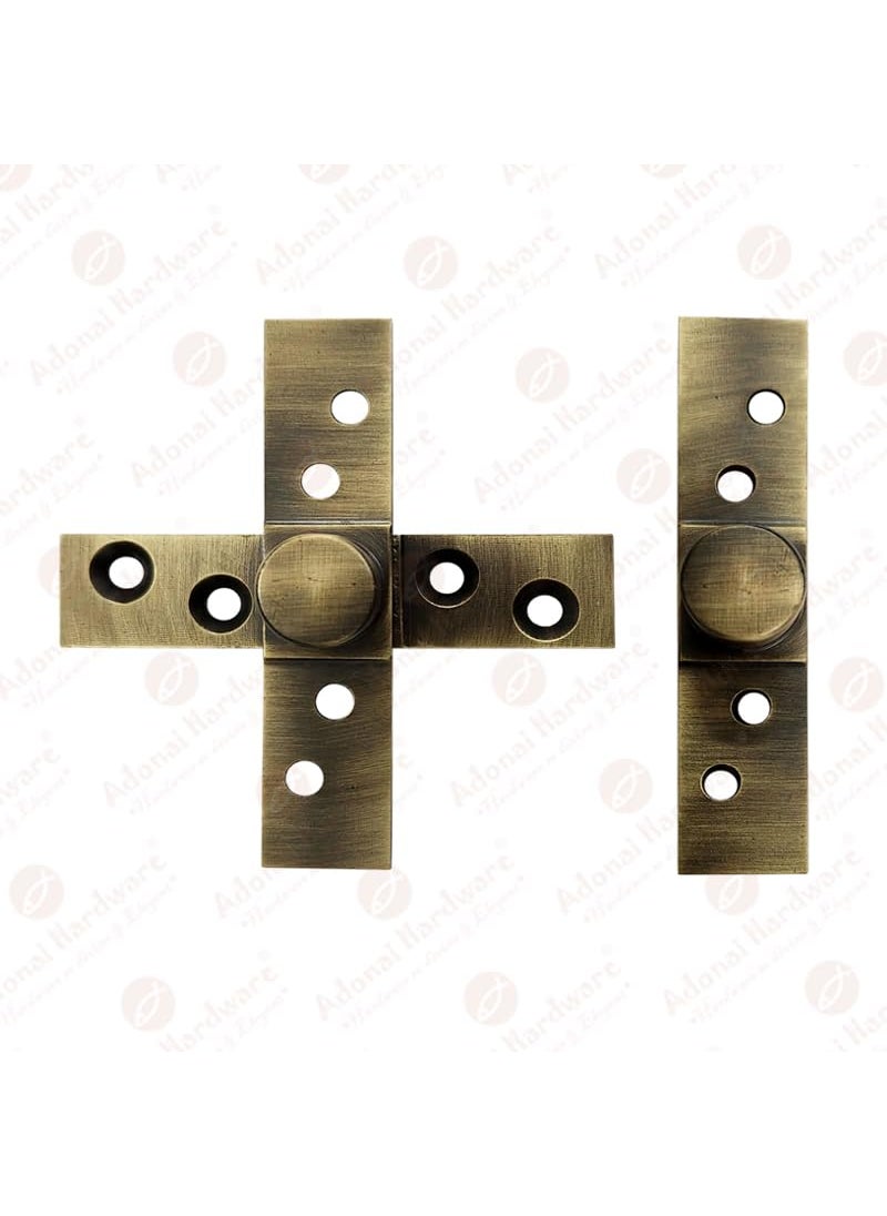 Adonai Hardware Adonai Hardware Azekah 360 Degree Rotation Brass Pivot Hinge 290 Antique Brass Central Axis Supplied as 2 Pieces per Pack  - Image 2