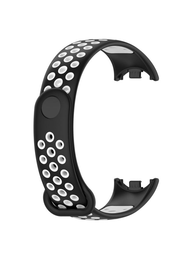 Generic - Suitable For Mi Bracelet 8 Strap Sports Style Nike Two-color Breathable Strap Mi8 Band Split Quick Release Wrist Strap-Color:Water Duck White - Image 1