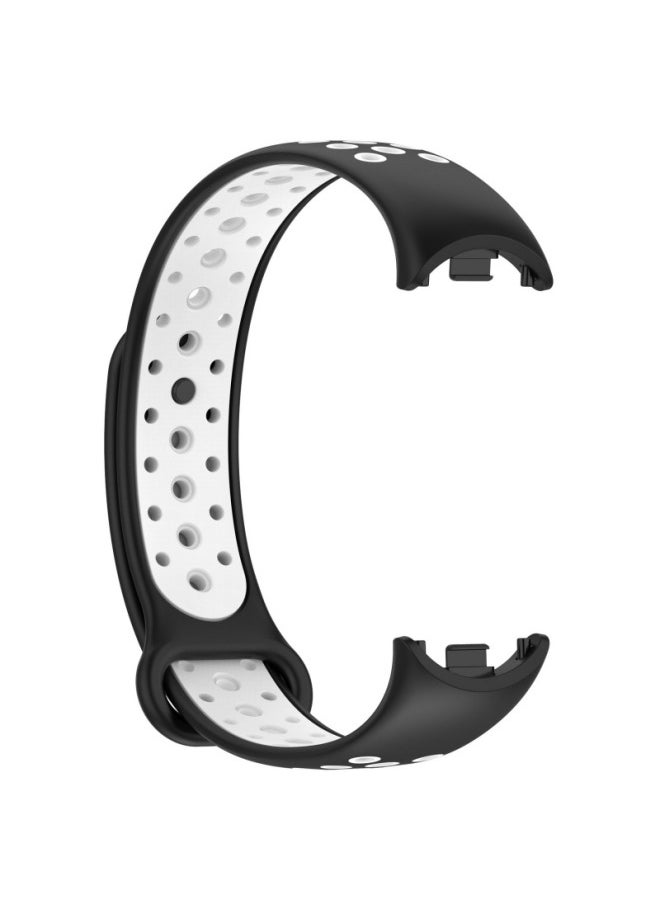 Generic - Suitable For Mi Bracelet 8 Strap Sports Style Nike Two-color Breathable Strap Mi8 Band Split Quick Release Wrist Strap-Color:Water Duck White - Image 1