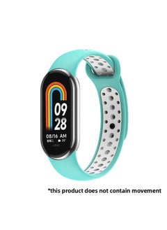 Suitable For Mi Bracelet 8 Strap Sports Style Nike Two-color Breathable Strap Mi8 Band Split Quick Release Wrist Strap-Color:Water Duck White