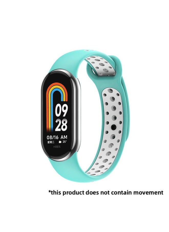 Generic - Suitable For Mi Bracelet 8 Strap Sports Style Nike Two-color Breathable Strap Mi8 Band Split Quick Release Wrist Strap-Color:Water Duck White - Image 1