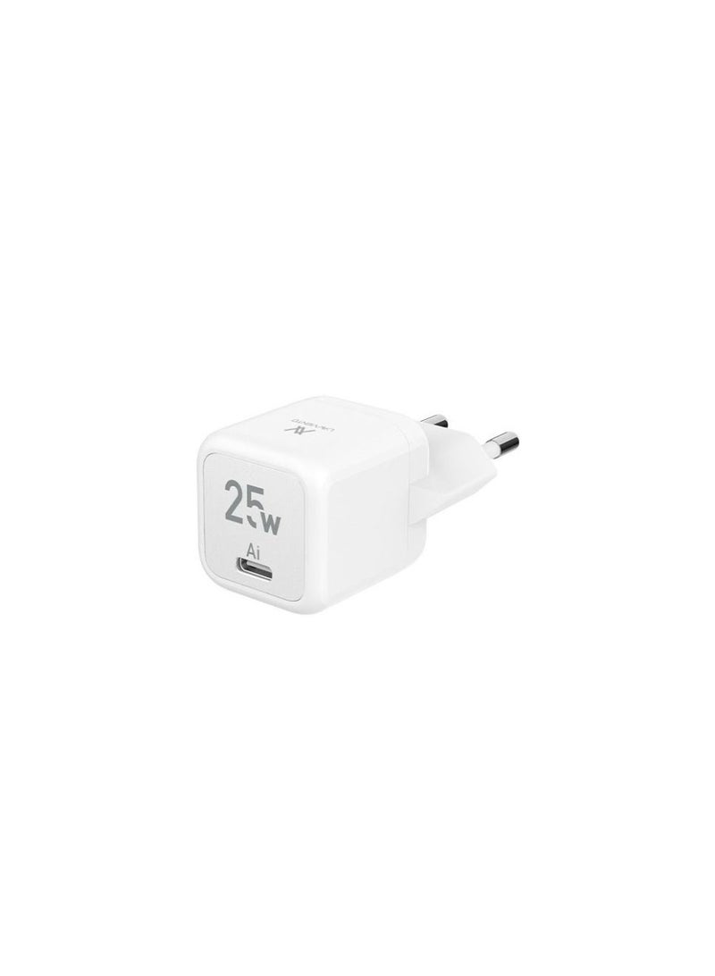 L'AVVENTO MP535 Mini GaN 25W Power Adapter with USB-C Cable 1M - White - Image 1