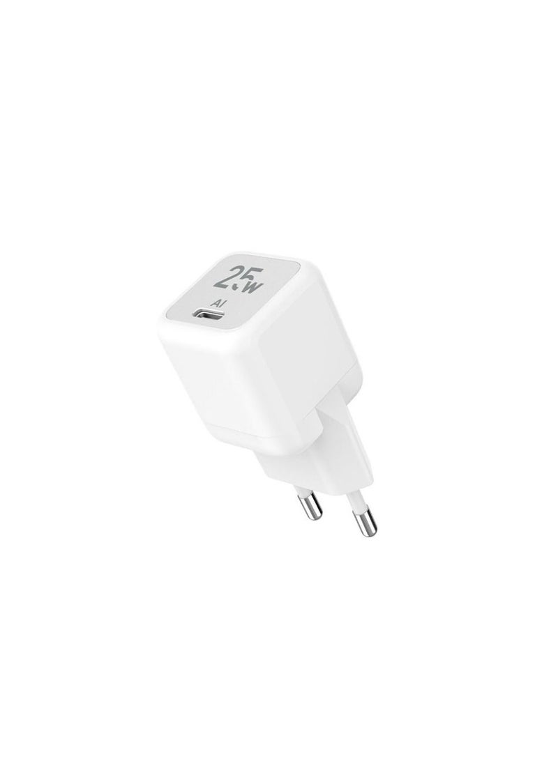 L'AVVENTO MP535 Mini GaN 25W Power Adapter with USB-C Cable 1M - White - Image 2