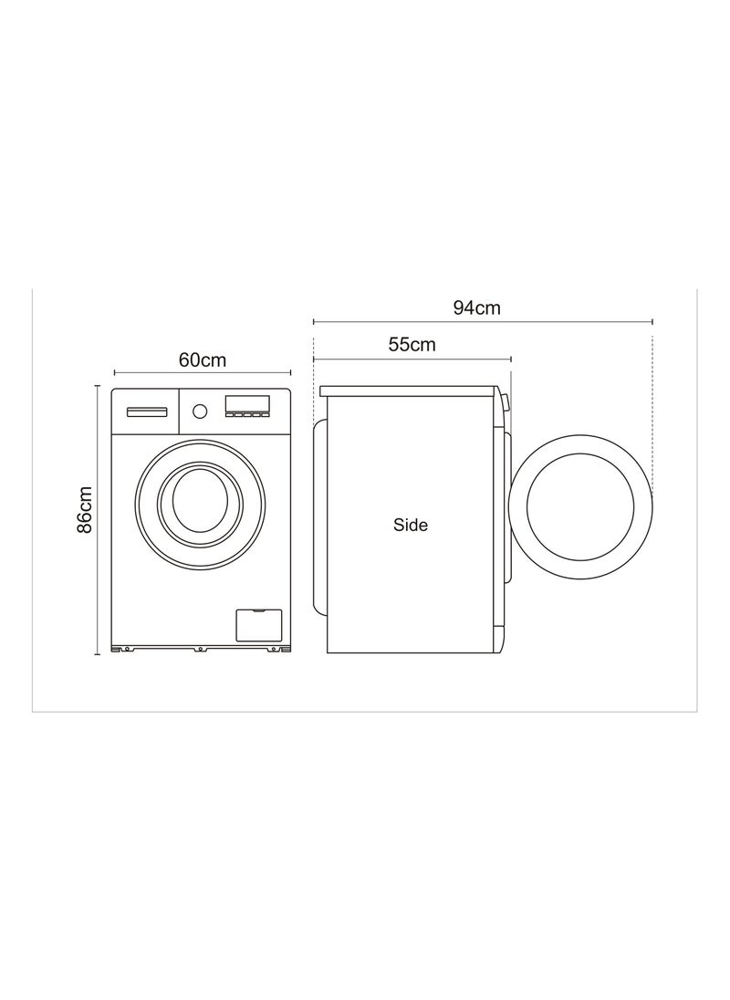 GENERALTEC - Generaltec 8 Kg Front Load Fully Automatic Washing Machine - Model GWF08T12DD, 15 Programs, 1200 RPM, Digital Display, 10 Years Motor Warranty, Energy Saving, Less Noise, Delay Start - Image 1