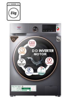 Generaltec 8 Kg Front Load Fully Automatic Washing Machine - Model GWF08T12DD, 15 Programs, 1200 RPM, Digital Display, 10 Years Motor Warranty, Energy Saving, Less Noise, Delay Start