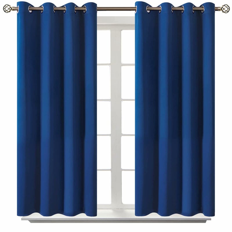 BGment Blackout Curtains for Bedroom  Grommet Thermal Insulated Room Darkening Curtains for Living Room 52 x 45 Inch 2 Panels Royal Blue