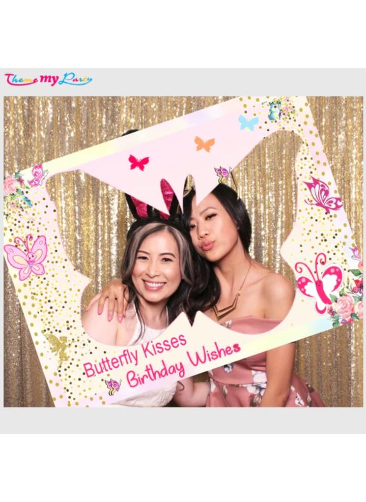 Theme My Party - Theme My Party Butterfly & Fairy Birthday Photobooth Props For Girls Birthday Party - 18 Inch x 12 Inch - Image 1