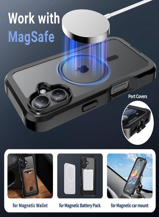 jaroco for iPhone 16 case, [Compatible with MagSafe][Military Grade Drop Protection][Heavy Duty Protection][Non-Slip][Shockproof] with 2-Layer Durable Bumper Phone Case 6.1''-Black - Image 4
