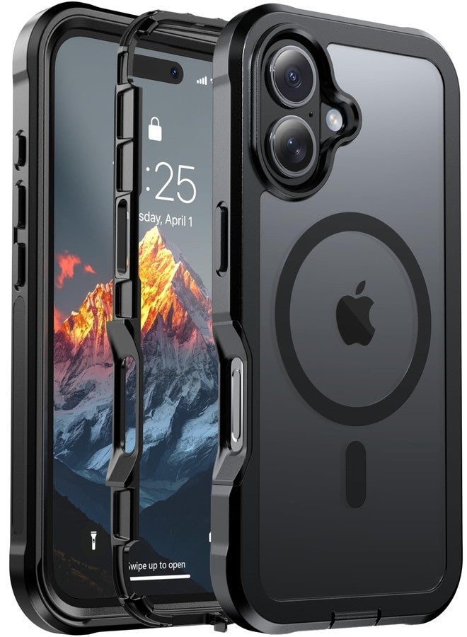 jaroco for iPhone 16 case, [Compatible with MagSafe][Military Grade Drop Protection][Heavy Duty Protection][Non-Slip][Shockproof] with 2-Layer Durable Bumper Phone Case 6.1''-Black - Image 1