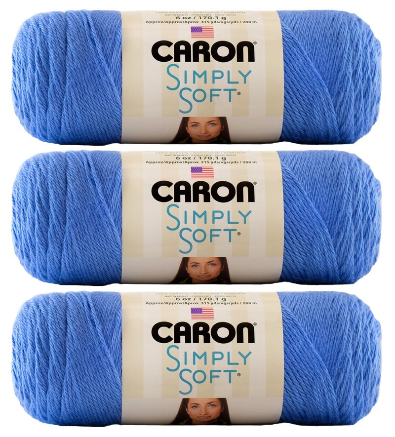 Caron Simply Soft Brites Yarn (3-Pack) Berry Blue H9700B-9609 - Image 2
