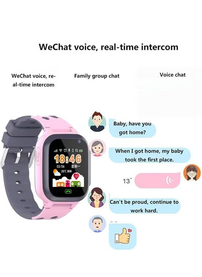 Nabi - Kids Smart Watch With Calling Feature Support SIM Card Waterproof Watch Phone for Children Kid Student One Button Speed Dial Voice Call Chat HD Touch Screen Offers Security Positioning Watch Pink - Image 1