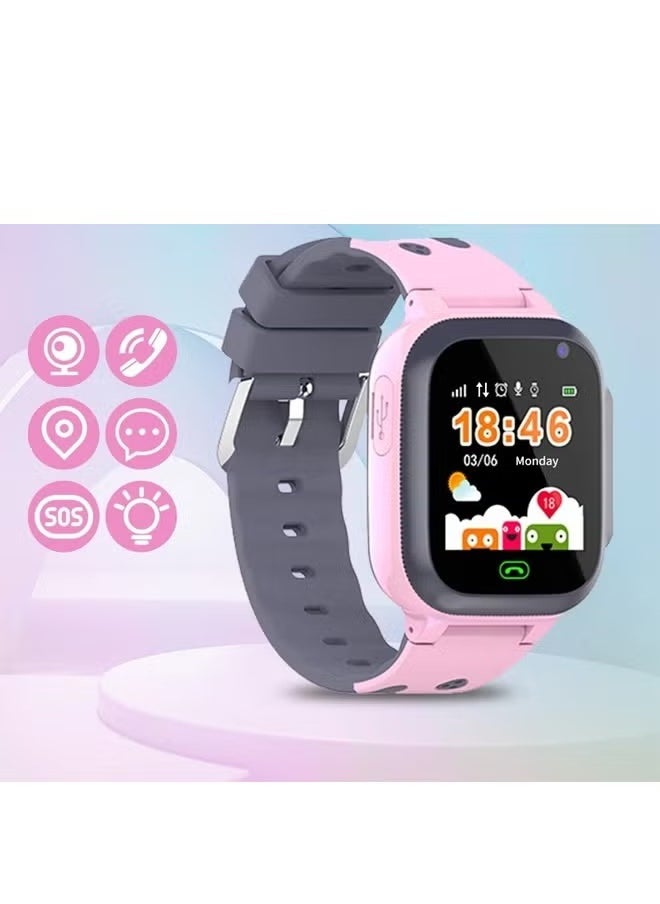 Nabi - Kids Smart Watch With Calling Feature Support SIM Card Waterproof Watch Phone for Children Kid Student One Button Speed Dial Voice Call Chat HD Touch Screen Offers Security Positioning Watch Pink - Image 1