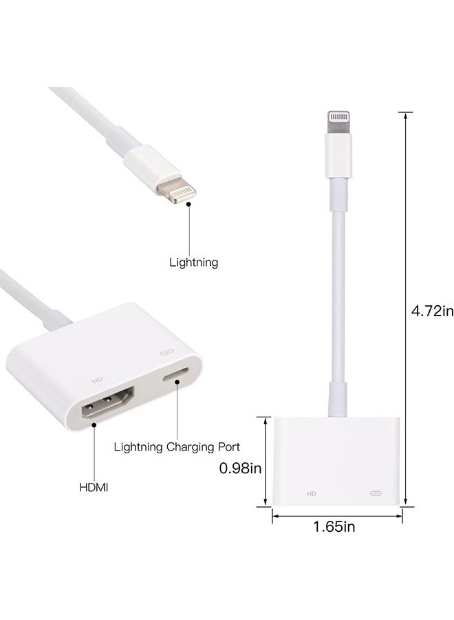 إم إكس إن محول Apple Lightning إلى HDMI لأجهزة iPhone إلى TV، كابل موصل شاشة مزامنة محول AV رقمي 1080P متوافق مع iPhone 14 13 12 11 XS XR X 8 iPad إلى HDTV Projector Monito (لا يحتاج إلى طاقة) - Image 2