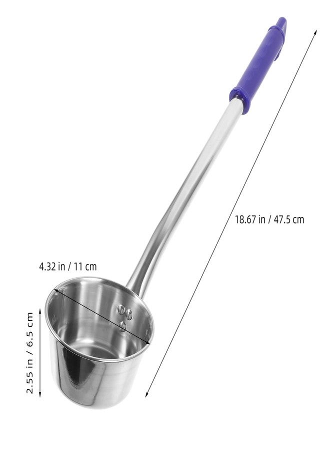 GRIRIW Stainless Steel Long Handle Water Ladle with Hook Deep Bowl Kitchen Spoon for Serving Soup Water Handle 18.7 Inch - Image 2