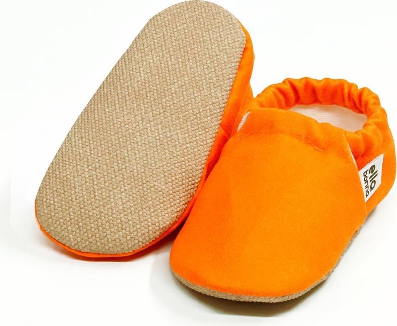 Ella Bonna Patterned Baby Booties, Non-Slip Sole, Home Nursery Shoes Slippers, Orange  - Image 2
