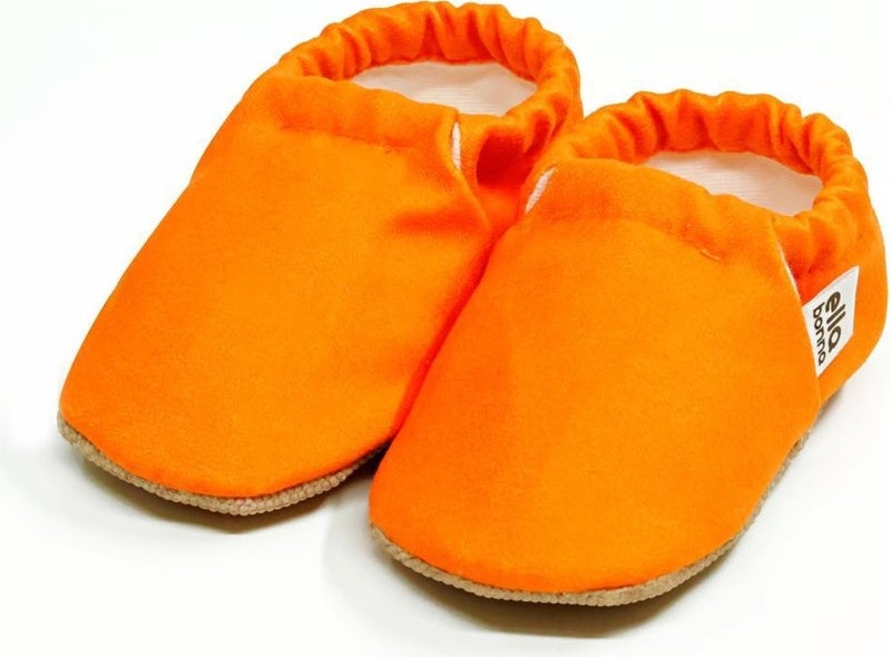 Ella Bonna Patterned Baby Booties, Non-Slip Sole, Home Nursery Shoes Slippers, Orange  - Image 1