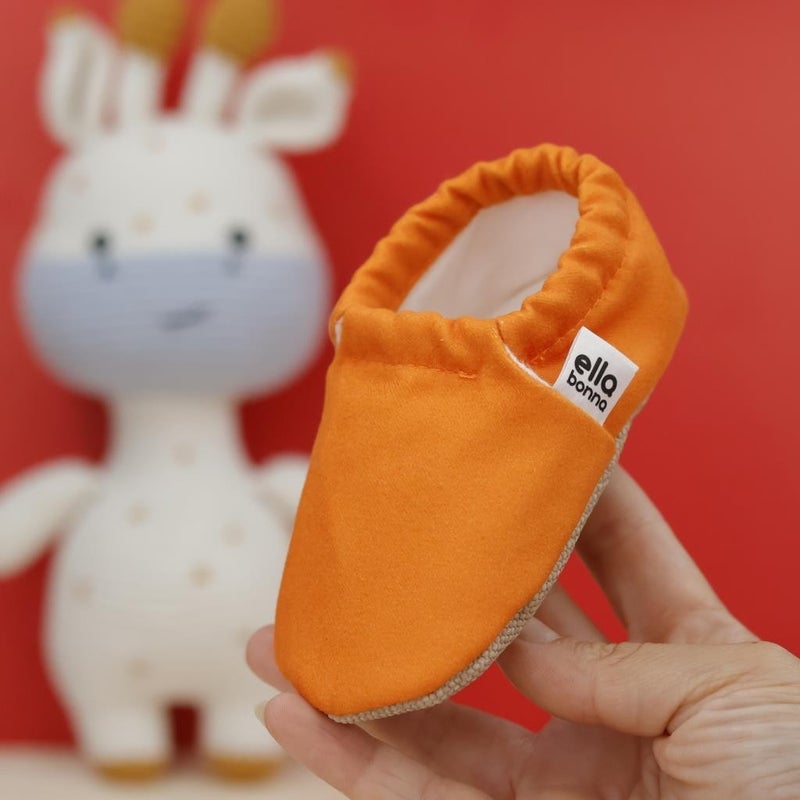 Ella Bonna Patterned Baby Booties, Non-Slip Sole, Home Nursery Shoes Slippers, Orange  - Image 5