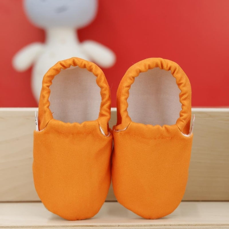 Ella Bonna Patterned Baby Booties, Non-Slip Sole, Home Nursery Shoes Slippers, Orange  - Image 4
