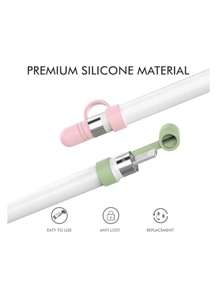 PROMASS Cap Holder for Apple Pencil, 3 PCS Cap Cover Replacement for Apple Pencil 1st Generation, Anti-Lost Strap Silicone Protective Cap Cover, Protective Accessories for Apple Pencil (Pink)  - Image 2