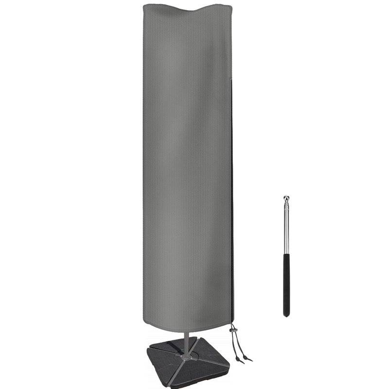 CATOTEL Patio Umbrella Cover for 913ft Cantilever Umbrellas Waterproof 420D Oxford Fabric Protects Offset Umbrellas Gray - Image 2