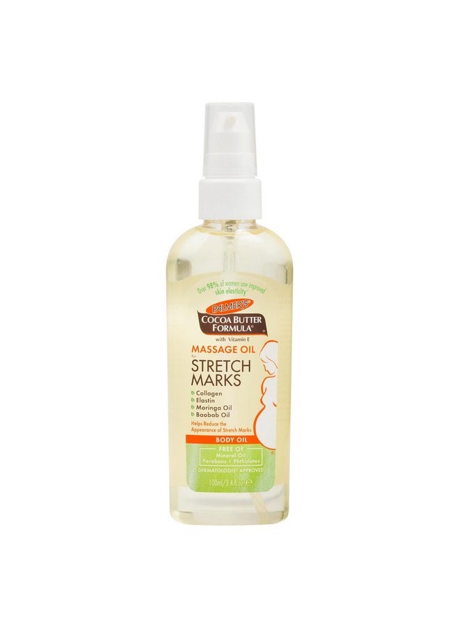 PALMER'S Palmer's Cocoa Butter Formula Massage Oil for Stretch Marks and Pregnancy Skincare, 3.4 Ounces  - Image 1