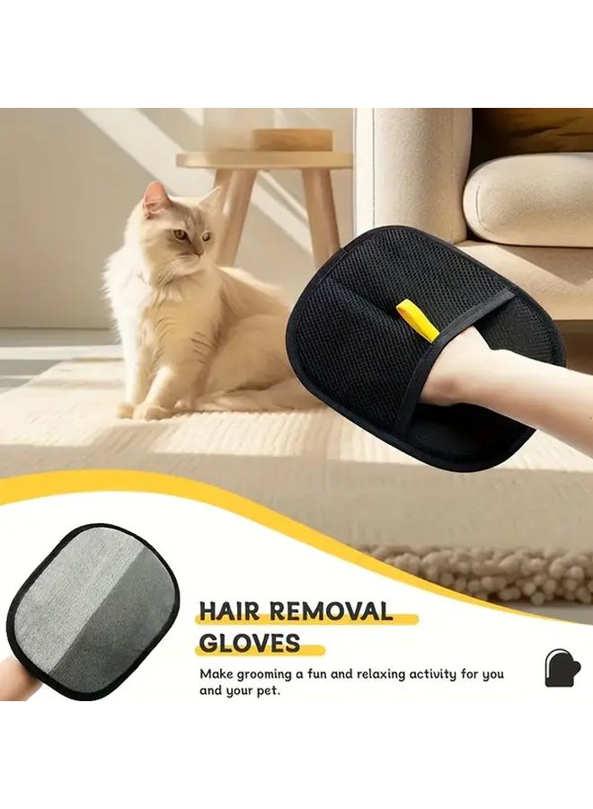 Black Pet Hair Cleaning Glove For Cats Dogs Furniture Carpet Bedding - Image 5