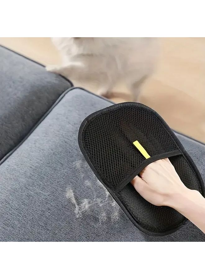 Black Pet Hair Cleaning Glove For Cats Dogs Furniture Carpet Bedding - Image 1