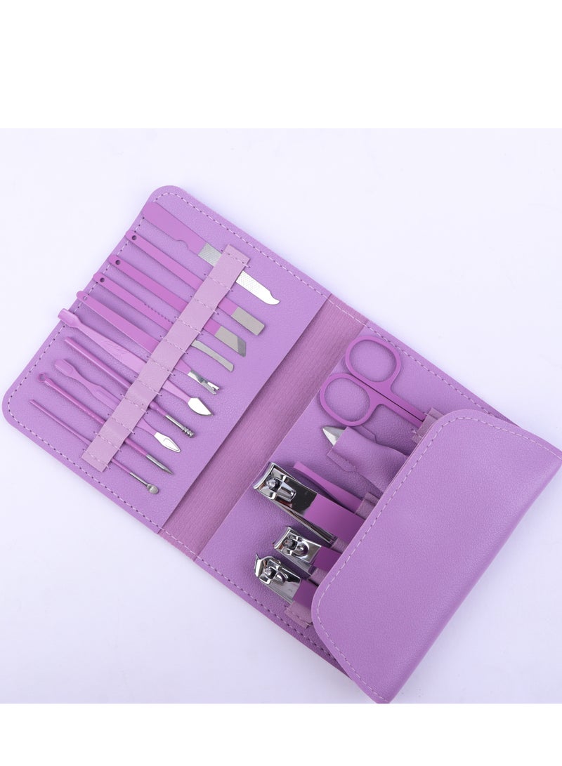 طقم مانيكير وباديكير 15 قطعة ستانلس ستيل فضي للعناية بالقدم NC2P - Image 2