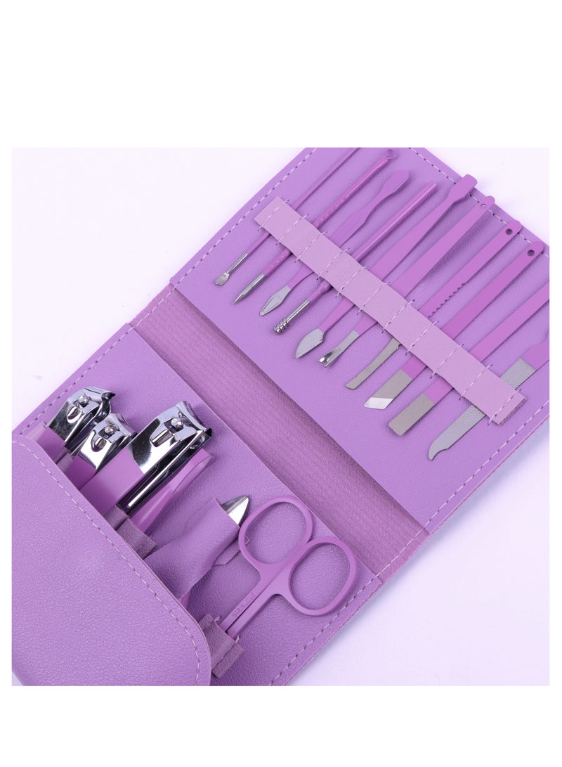 طقم مانيكير وباديكير 15 قطعة ستانلس ستيل فضي للعناية بالقدم NC2P - Image 3