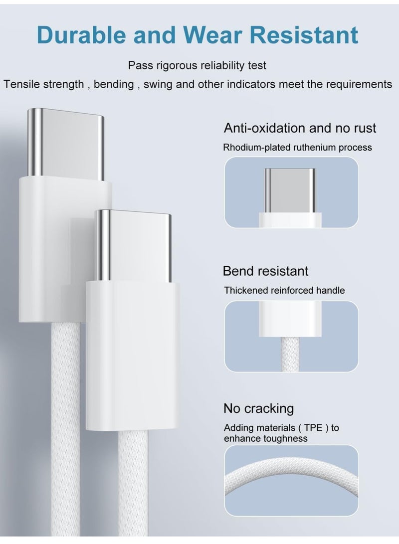 OFYI Super Charge Power Adapter Max 35W With Type C To Type C Cable braided White - Image 3