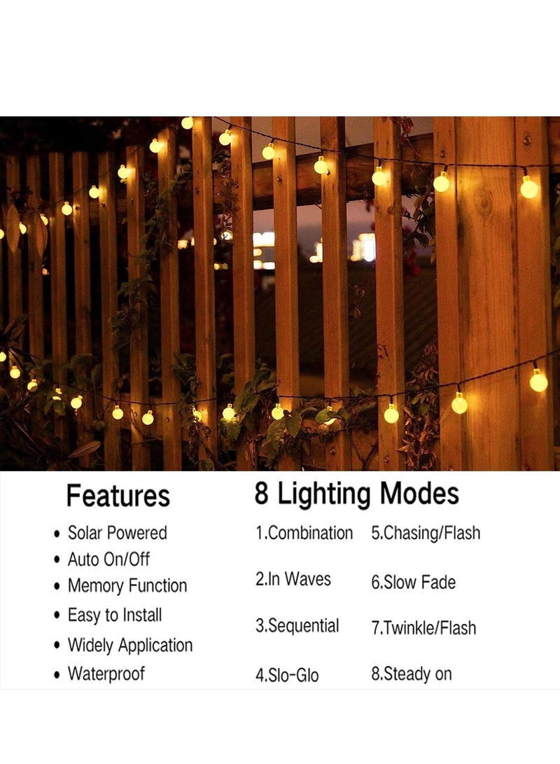Cool Baby COOLBABY Upgraded Globe Solar String Lights 39Ft 60 LED 8 Modes Waterproof Bulb Solar Fairy Patio Lights for Patio Lawn Porch - Image 4