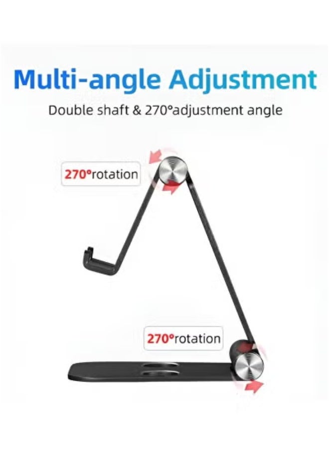 JAJEEK Adjustable Aluminum Desktop Stand for Mobile Phones, Tablets, Monitors & Handheld Devices – Foldable, Height & Angle Adjustable Holder for iPad, iPhone, Samsung Galaxy, Nintendo Switch & More | Ergonomic Desk Riser with Anti-Slip Base for Work, Gaming & Video Calls  - Image 4
