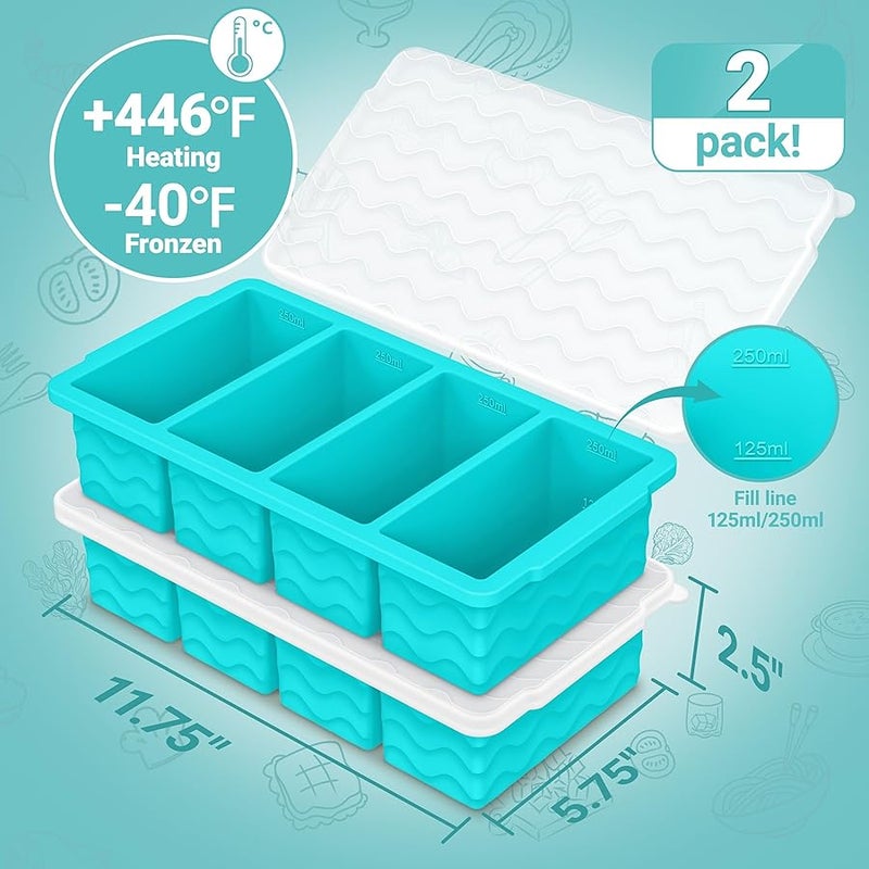 Doasuwish Silicone Freezer Tray for Soup Sauce Cube 2Pcs - Image 2