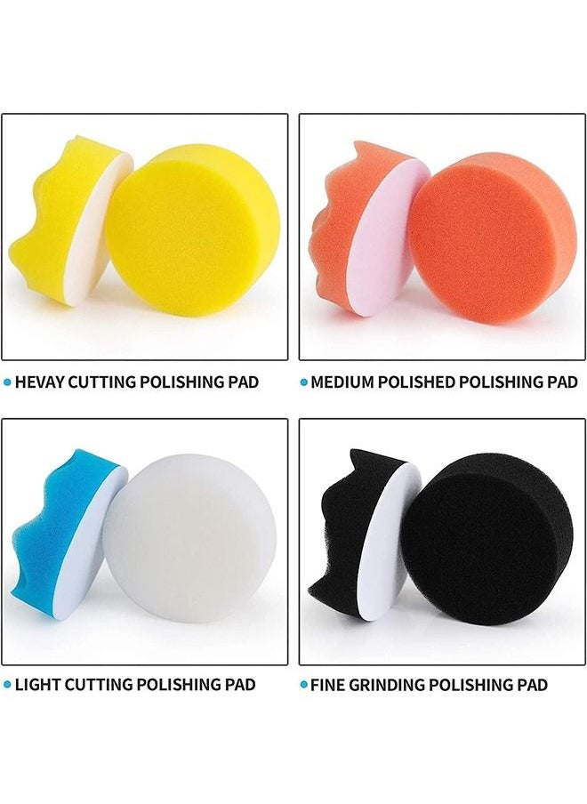Generic Auto Polishing Pad Kit 3 Inch Buffing Pad 10 Pcs Polishing Pads Kit Car Buffer Polisher Kit Drill Buffing Kit with Drill Adapter for Car Polishing Waxing Sealing Glaz  - Image 4