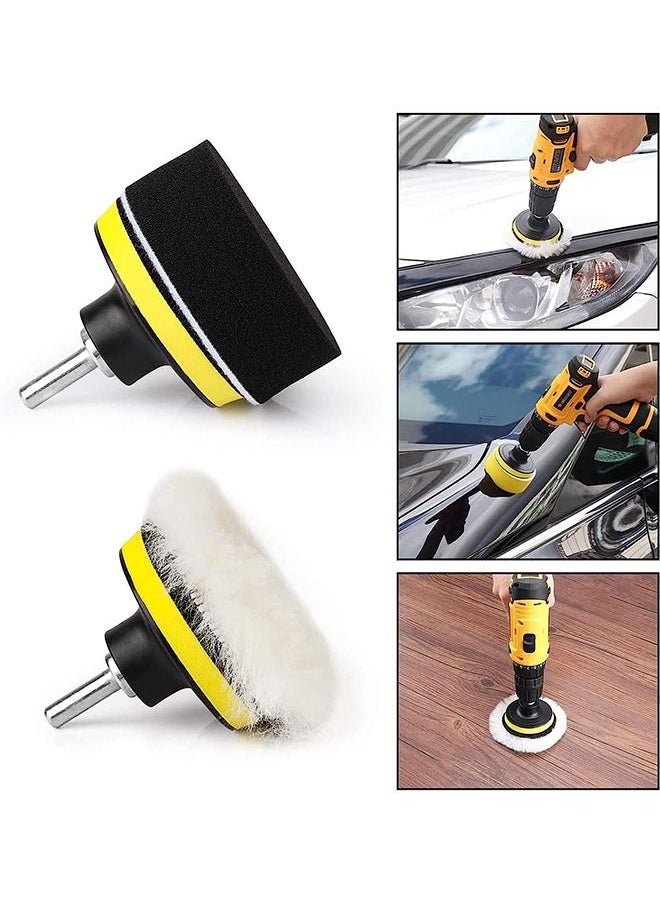 Generic Auto Polishing Pad Kit 3 Inch Buffing Pad 10 Pcs Polishing Pads Kit Car Buffer Polisher Kit Drill Buffing Kit with Drill Adapter for Car Polishing Waxing Sealing Glaz  - Image 3