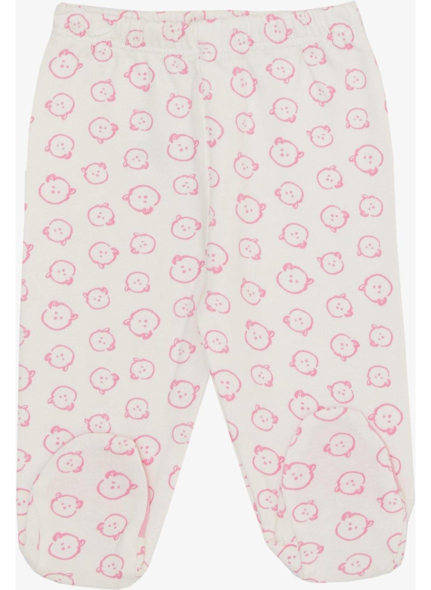 Breeze - Baby Girl Hospital Release 3-Piece Cute Baby Teddy Bear Pattern 0-4 Months, White - Image 1