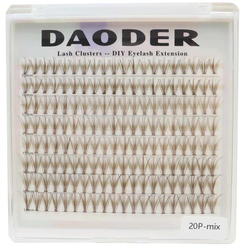 DAODER Brown Clusters Lashes Natural 20D Cluster Eyelash Extensions 1012mm Short Individual Lashes C Curl Wispy Brown DIY Lash Extensions At Home 160pcs 20DCaramelD1012mm - Image 3
