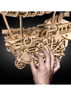 Robotime ROKR Air Vehicle Mechanical Airship 3D Wooden Puzzle LK702,3D Wooden Puzzles for Adults/Teens, Creative Home Decor, Unique Gift for Craft Hobby Adults/Teens  - Image 4