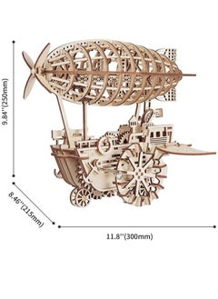 Robotime ROKR Air Vehicle Mechanical Airship 3D Wooden Puzzle LK702,3D Wooden Puzzles for Adults/Teens, Creative Home Decor, Unique Gift for Craft Hobby Adults/Teens  - Image 2