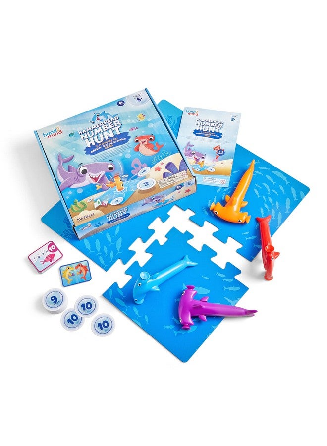 hand2mind hand2mind Hammerhead Number Hunt! Math Game, Addition and Subtraction Games, Educational Board Games, Fun Games for Family Game Night, Kindergarten Learning Games for Kids Ages 5-7, Kids Learning Toys - Image 1