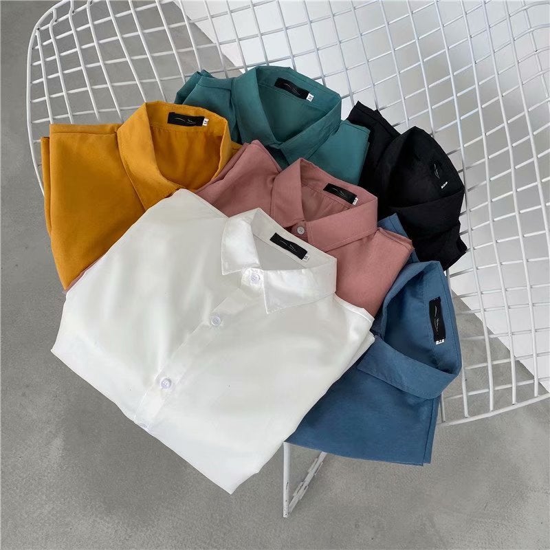 All-Match White jk Short-Sleeved Shirt Men's Summer ins Couple ins Top Loose Korean Fashionable Half-Sleeved dk Shirt - Image 3