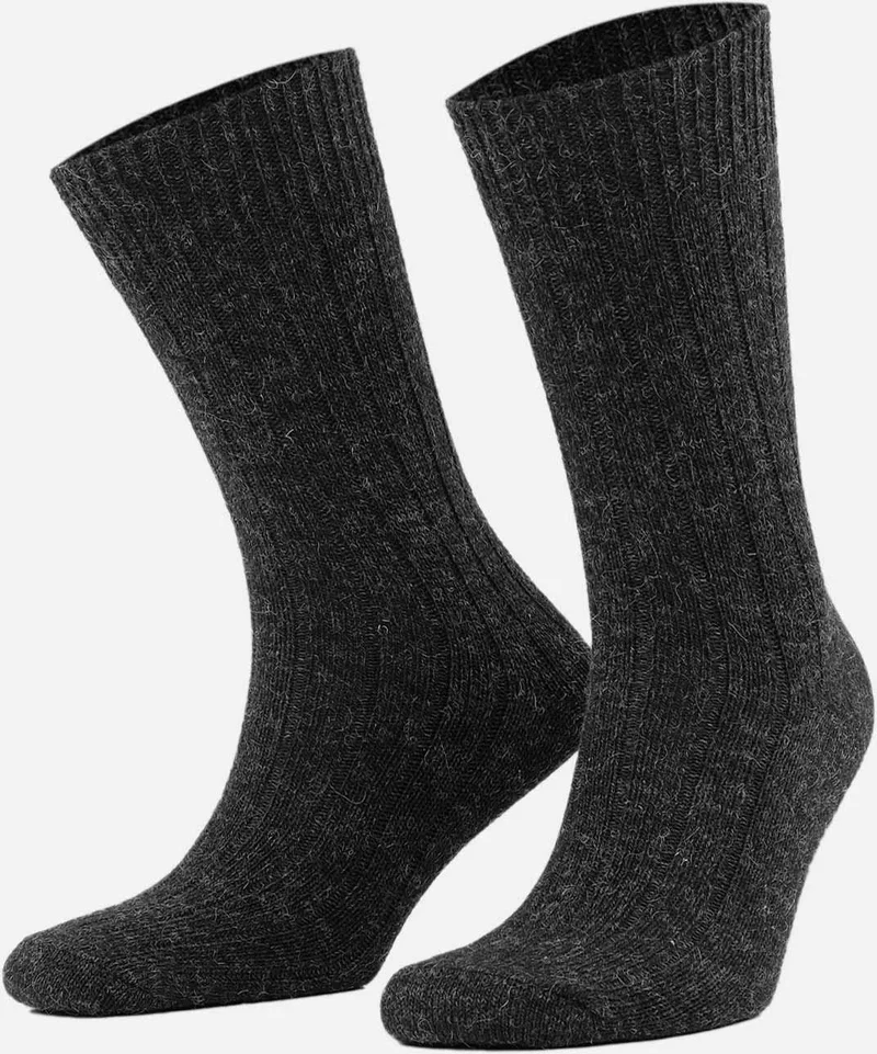 Mısırlı Egyptian Men's Alpaca Wool 2 Pairs Gray/Anthracite Socks - M 3095-GA