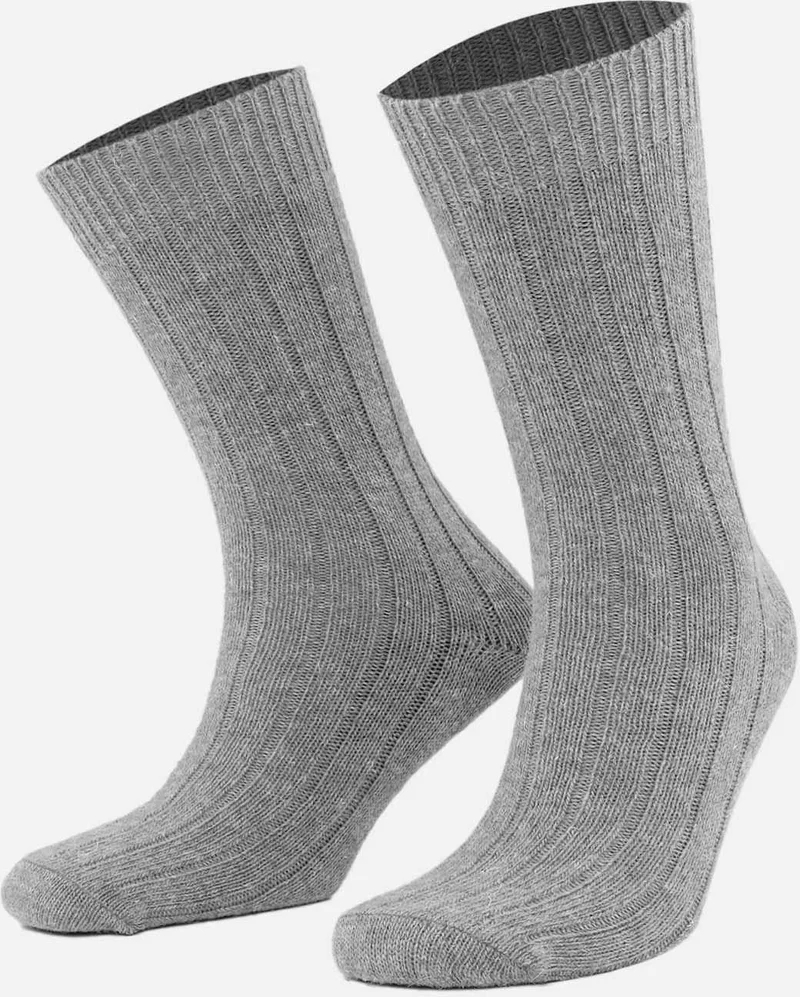 Mısırlı Egyptian Men's Alpaca Wool 2 Pairs Gray/Anthracite Socks - M 3095-GA