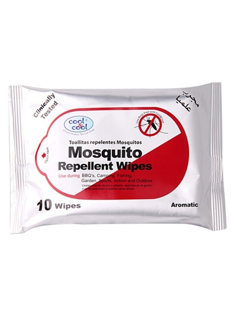 Cool & Cool Mosquito Repellent Wipes 10 Count  - Image 1