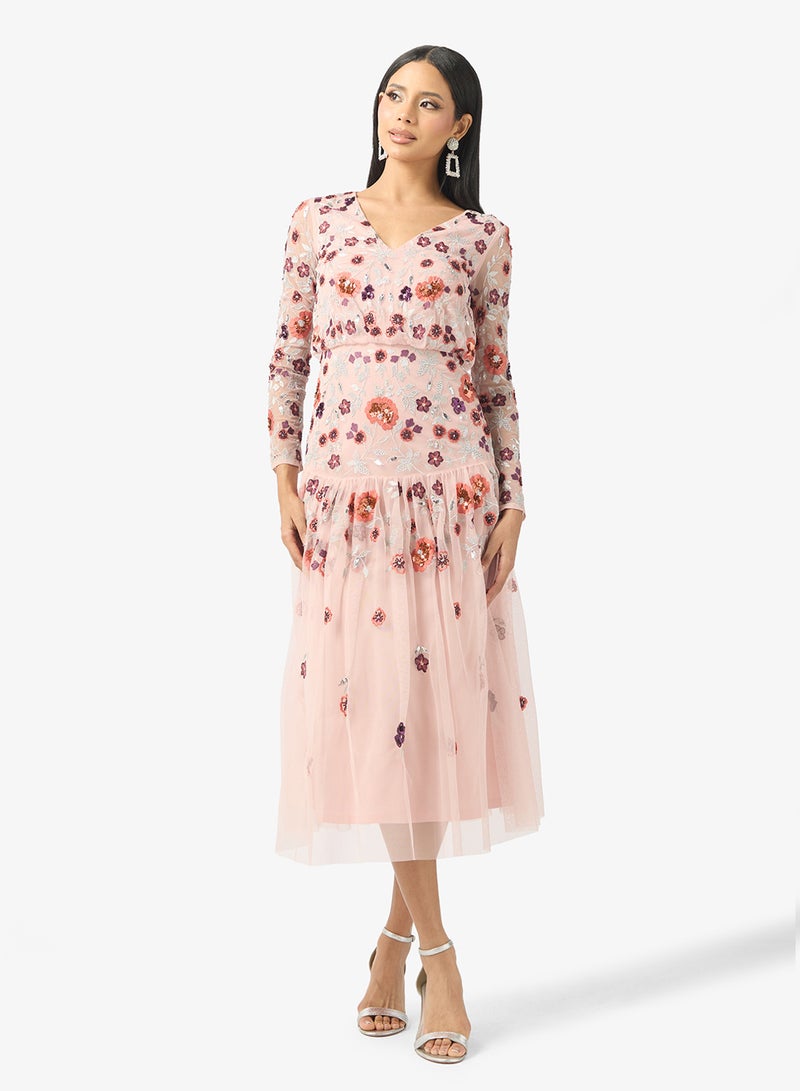 Frock and Frill Embellished Frill Detailed Midi Dress - Image 1
