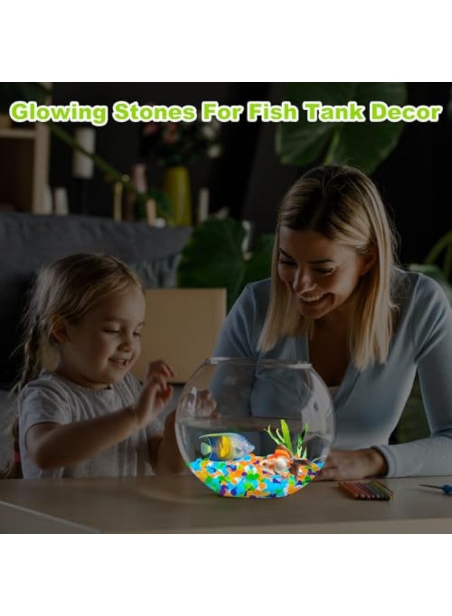 1000 قطعة من الحصى المتوهجة في الظلام، حصى متلألئ للحديقة الخارجية، حصى متوهج لأحواض الأسماك، صخور متألقة، حجارة متوهجة للحماية الخارجية، حجارة مضيئة للمتنزهات، أحواض السمك، الممرات، الممرات. - Image 4