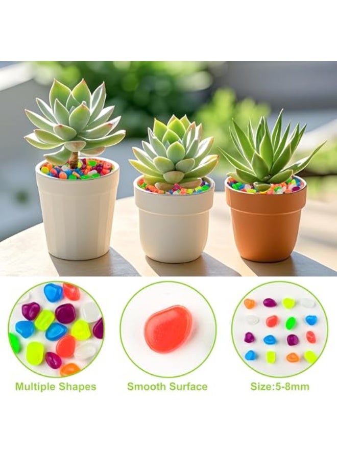 1000 قطعة من الحصى المتوهجة في الظلام، حصى متلألئ للحديقة الخارجية، حصى متوهج لأحواض الأسماك، صخور متألقة، حجارة متوهجة للحماية الخارجية، حجارة مضيئة للمتنزهات، أحواض السمك، الممرات، الممرات. - Image 2