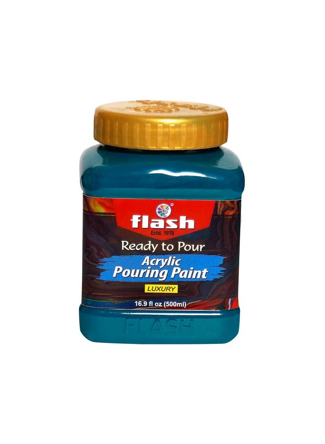 فلاش طلاء/سائل أكريليك فلاش جاهز للصب 500 مل / 16 أونصة سائلة ممزوجة مسبقًا على أساس مائي - للقماش والخشب والورق والحرف اليدوية والبلاط والصخور والمزيد... (أخضر ساب) - Image 1