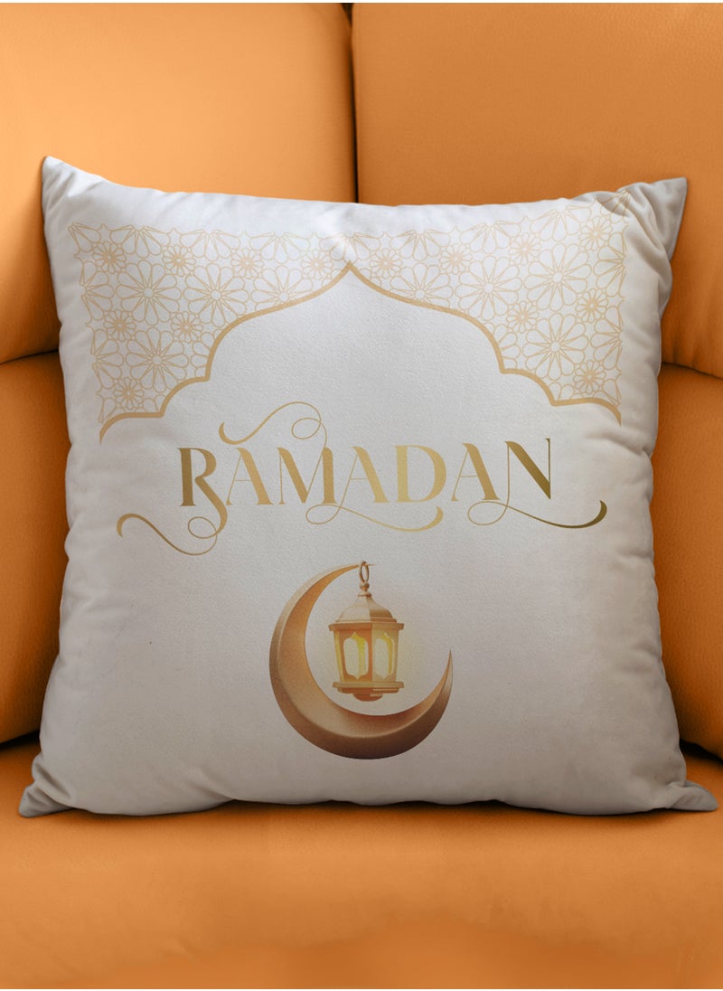 LOWHA - Polyester Pillowcase Cushion Cover with Ramadan Crescent and Lantern Design - Image 1